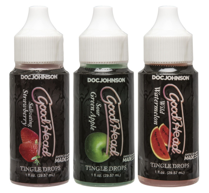 Набір крапель для мінету Doc Johnson GoodHead - Tingle Drops (Watermelon, Green Apple, Strawberry)