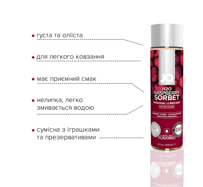 Лубрикант на водной основе System JO H2O RASPBERRY SORBET 120 мл