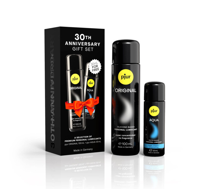 Ювілейний набір лубрикантів pjur 30th Anniversary Gift Set: Original 100 мл та Aqua 30 мл