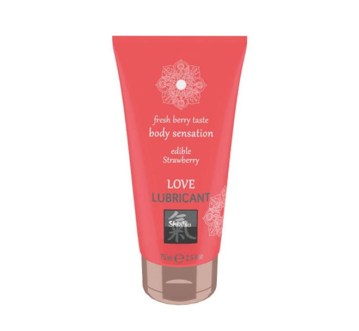 Съедобный лубрикант Hot SHIATSU Love Клубника 75 мл