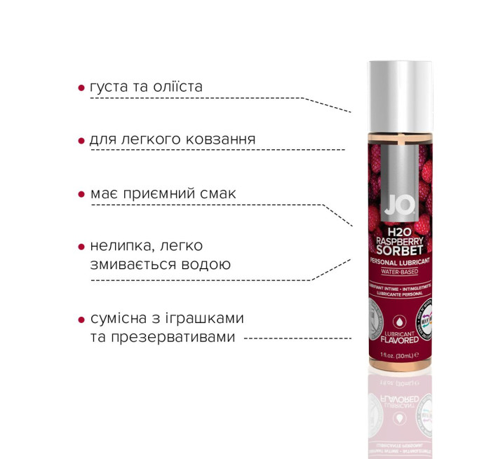 Лубрикант на водной основе System JO H2O RASPBERRY SORBET 30 мл
