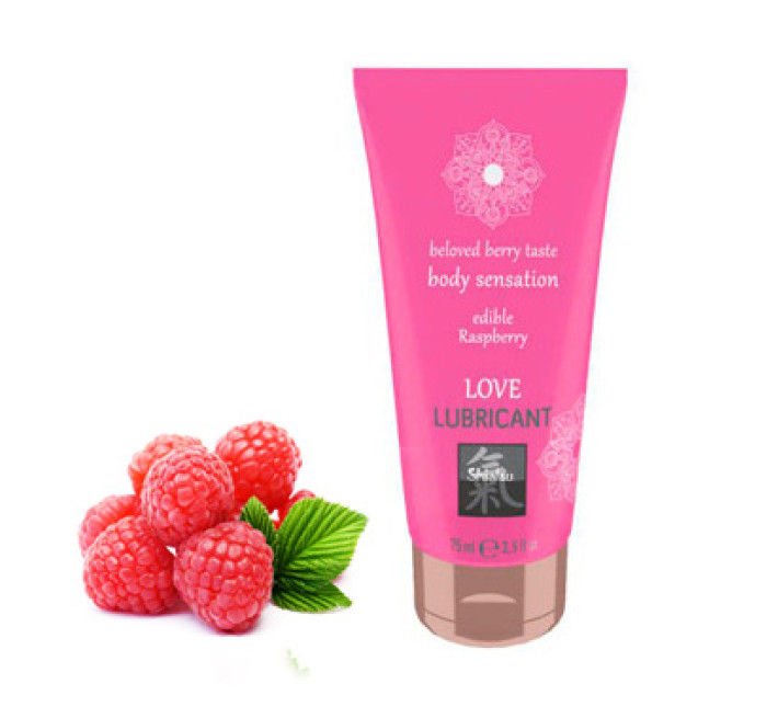 Съедобный лубрикант Hot SHIATSU Love Малина 75 мл