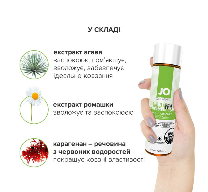 Лубрикант на водній основі System JO NATURALOVE ORGANIC 120 мл