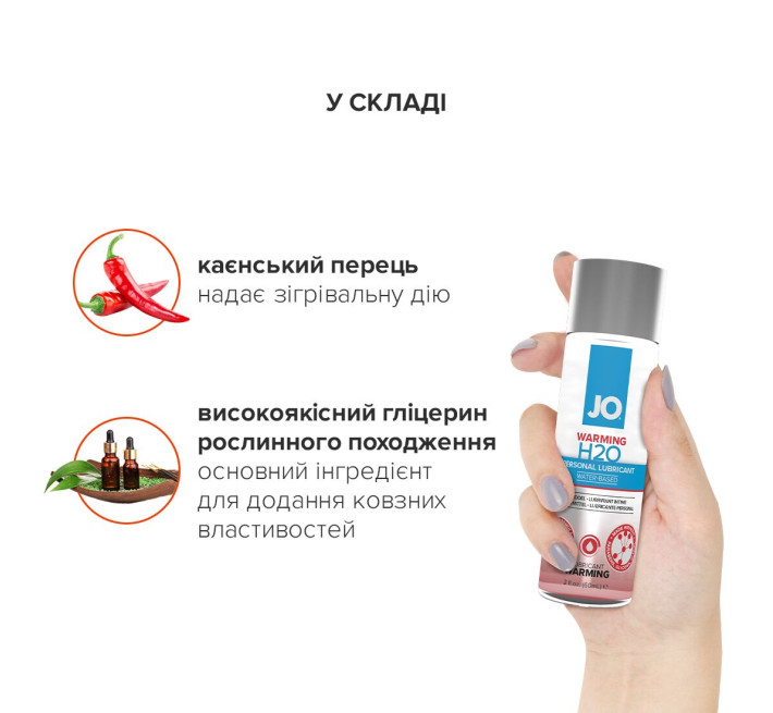 Лубрикант на водній основі System JO H2O WARMING 60 мл