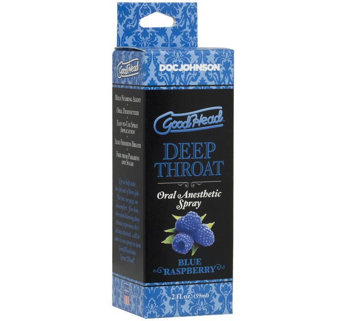 Спрей для мінету Doc Johnson GoodHead DeepThroat Spray - Blue Raspberry 59 мл для глибокого мінету