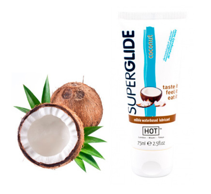 Кокосове орально-вагінальне їстівне мастило на водній основі Hot 75 мл