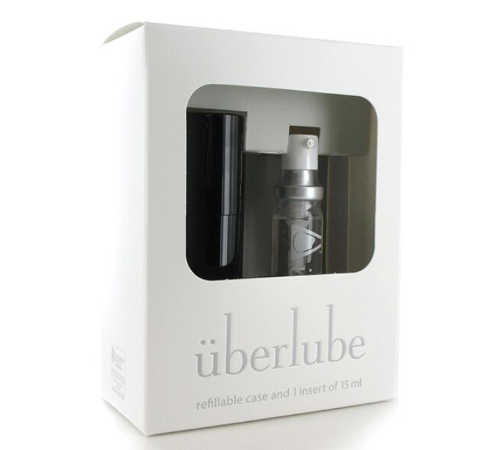 Преміум лубрикант 3-в-1 на основі силіконової Uberlube Good-to-Go Black 15 мл + кейс