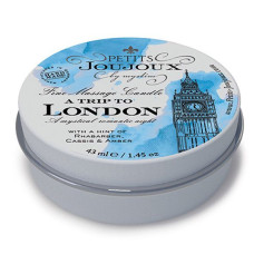 Масажна свічка Petits Joujoux London Rhubarb Cassis and Ambra з афродизіаками 43 мл