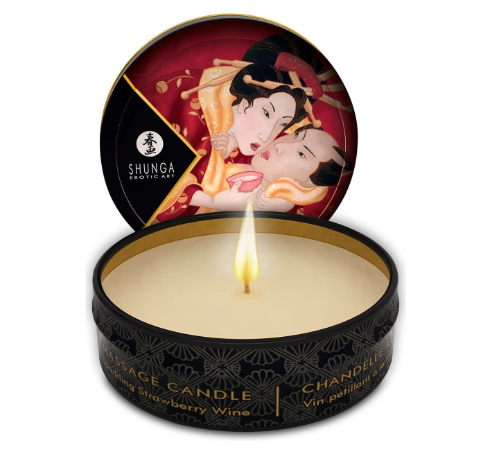 Масажна свічка Shunga Mini Massage Candle Sparkling Strawberry Wine 30 мл
