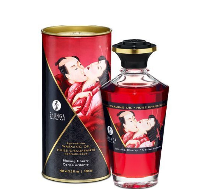 Разогревающее масло Shunga Aphrodisiac Warming Oil Blazing Cherry 100 мл