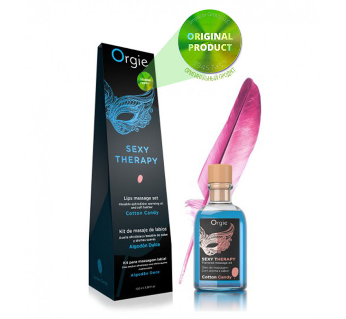 Набор Orgie съедобное массажное масло и перо САХАРНАЯ ВАТА 150 мл