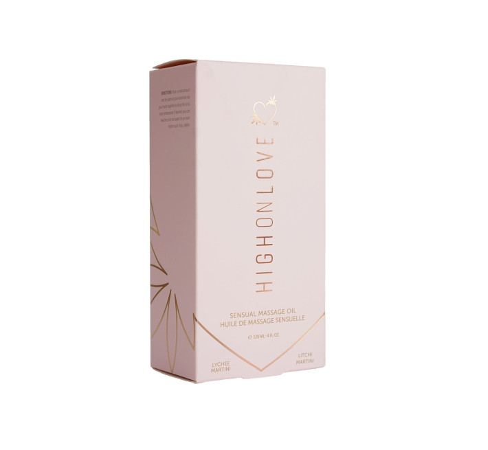 Масажна олія HighOnLove Massage Oil Lychee Martini з олією насіння конопель 120 мл