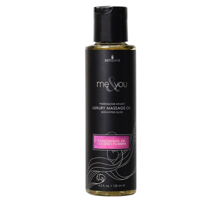 Массажное масло Sensuva Me & You Pomegranate, Fig, Coconut & Plumeria с феромонами 125 мл