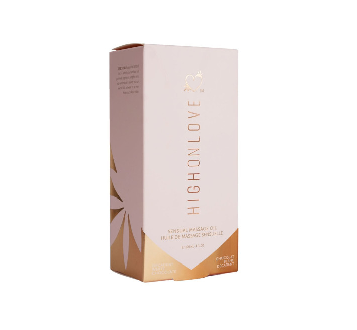 Масажна олія HighOnLove Massage Oil Decadent White Chocolate з олією насіння конопель 120 мл
