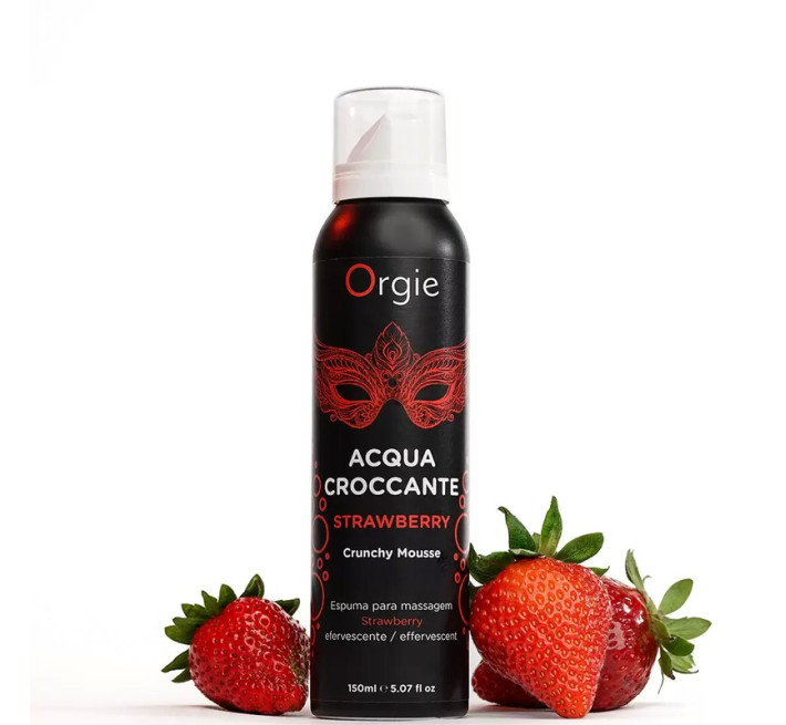 Шипучая увлажняющая пенка для массажа Orgie Acqua Crocante Клубника 150 мл