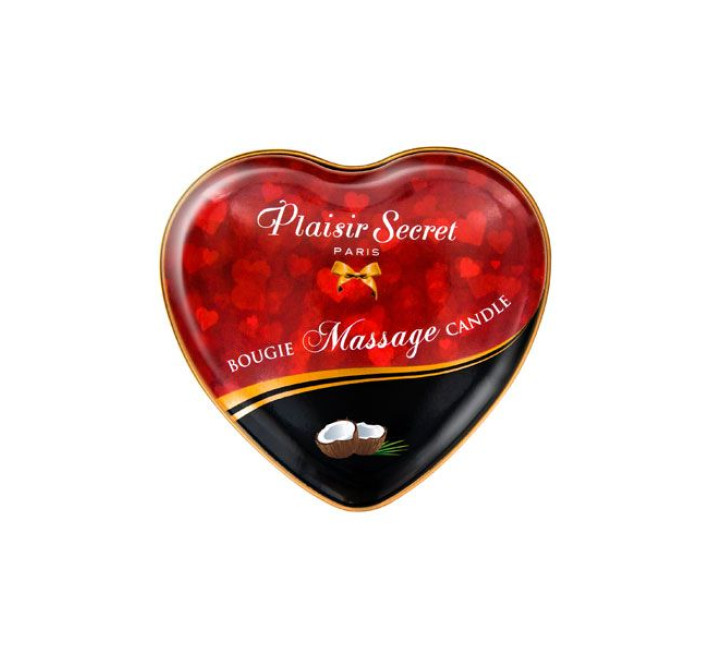 Массажная свеча сердечко Plaisirs Secrets Coconut 35 мл