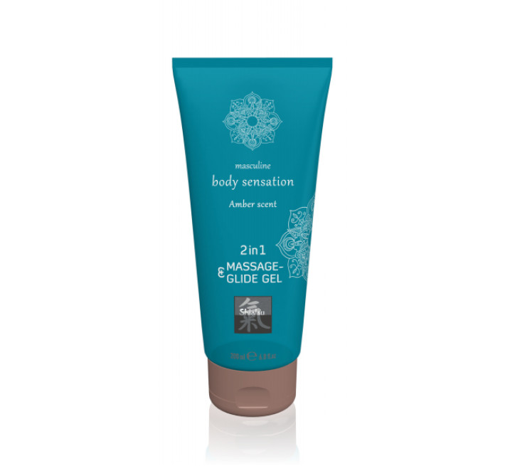 Лубрикант и массажное масло Hot 2 в 1 Massage-& Glide gel 2in1 Amber scent 200 мл