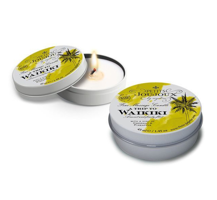 Массажная свечa Petits Joujoux Waikiki Beach Coconut and Pineapple с афродизиаками 43 мл