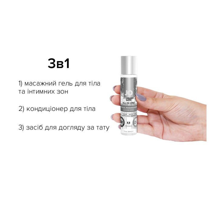 Гель для масажу на силіконовій основі System JO ALL-IN-ONE MASSAGE GLIDE FRAGANCE FREE 30 мл