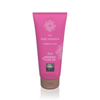 Лубрикант и массажное масло Hot 2 в 1 Massage-& Glide gel 2in1 Raspberry scent,200 мл
