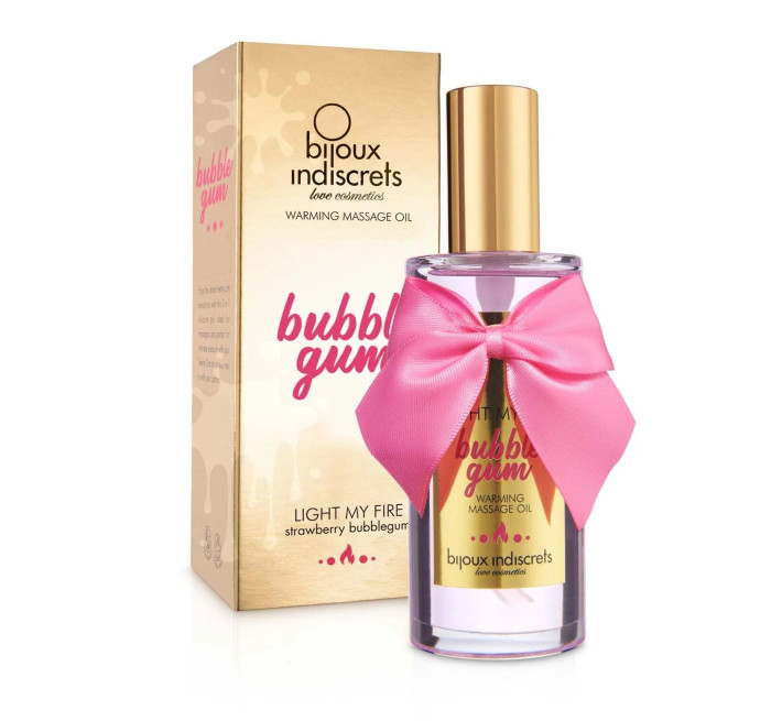 Розігрівальна олія Bijoux Indiscrets Light my Fire – Strawberry Bubblegum 100 мл