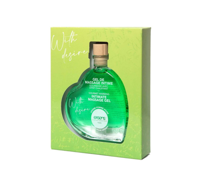 Масажна олія EXSENS With Desire Apple Pear 50мл розігріваюча, без цукру, їстівна