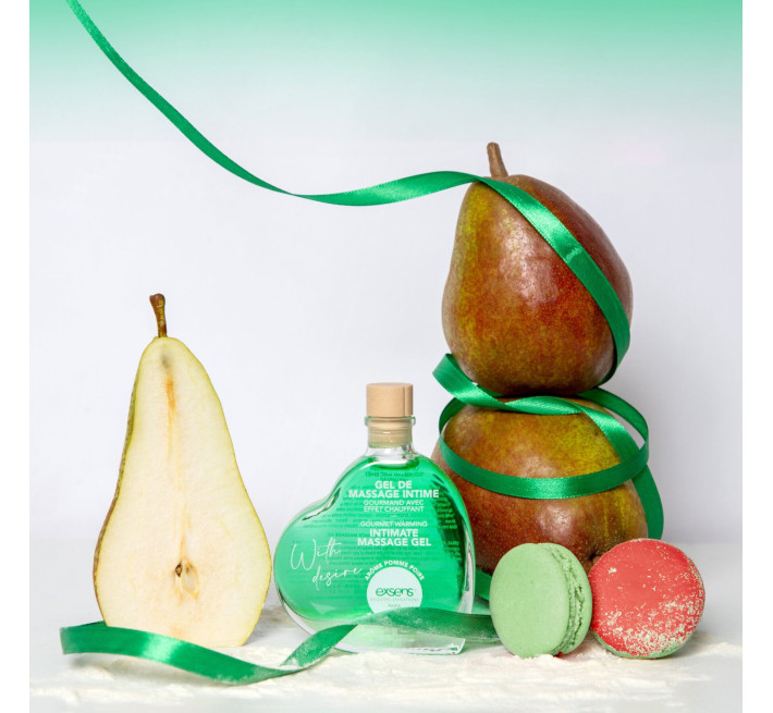 Масажна олія EXSENS With Desire Apple Pear 50мл розігріваюча, без цукру, їстівна
