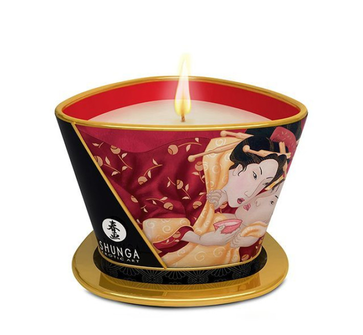 Масажна свічка Shunga Massage Candle Sparkling Strawberry Wine 170 мл