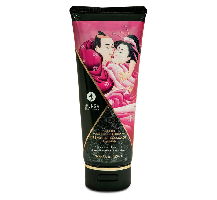 Їстівний масажний крем Shunga Kissable Massage Cream Raspberry Feeling 200 мл