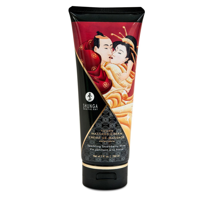 Їстівний масажний крем Shunga Kissable Massage Cream Sparkling Strawberry Wine 200 мл