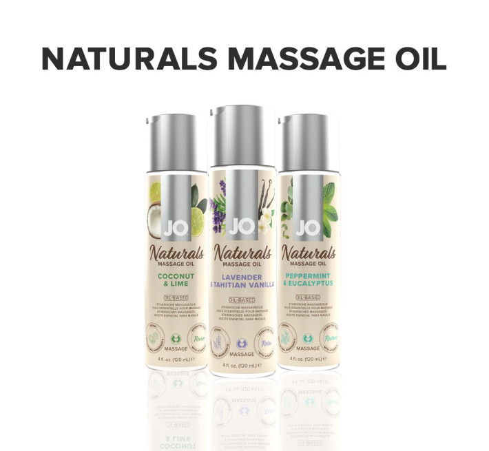 Массажное масло JO Naturals Massage Oil Lavender&Vanilla с натуральными эфирными маслами (120 мл)