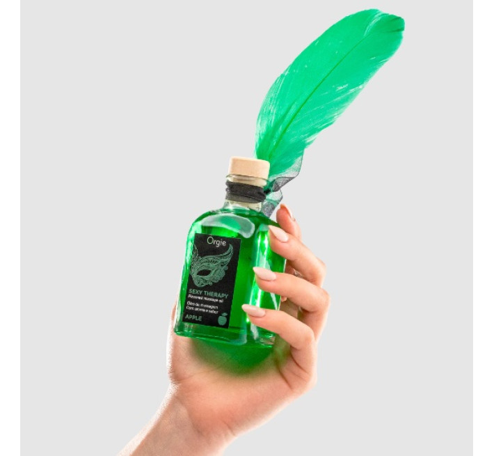 Набор Orgie съедобное массажное масло и перо ЯБЛОКО 150 мл