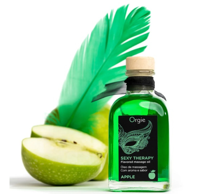Набор Orgie съедобное массажное масло и перо ЯБЛОКО 150 мл