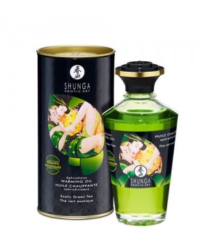 Органічне нагрівальне масло Shunga Aphrodisiac Warming Oil Exotic green tea 100 мл