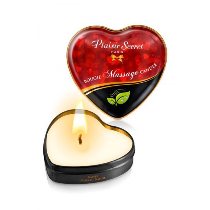 Масажна свічка серце Plaisirs Secrets Без запаху 35 мл