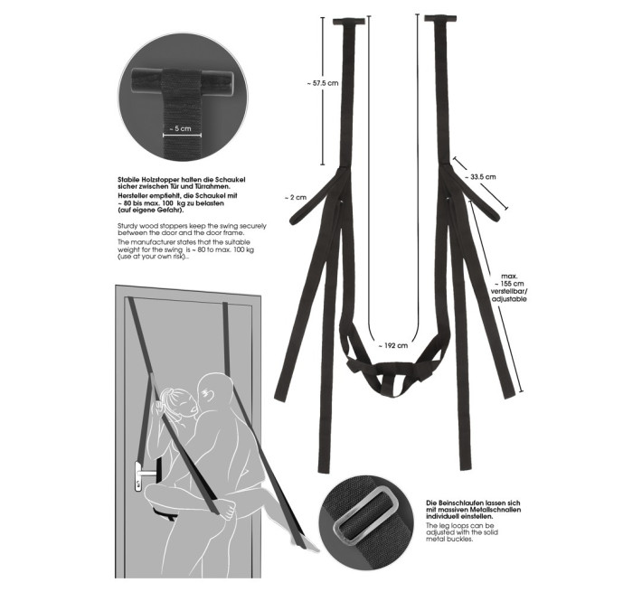 Секс-качели на двери Bad Kitty Door Swing Черная