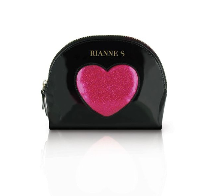 Романтичний набір Rianne S: Kit d'Amour: віброкуля, пір'їнка, маска, чохол-косметичка Чорний/рожевий