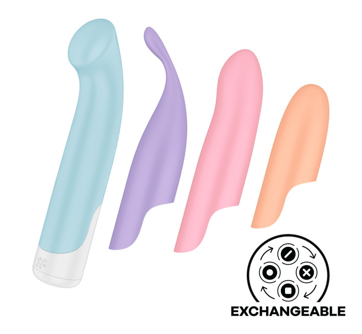 Набор 4-в-1 Satisfyer Playful Four, вибратор и 4 насадки, 12 режимов