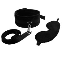Набір нашийник з повідцем і маска чорний Набір нашийник з повідцем і маска чорний