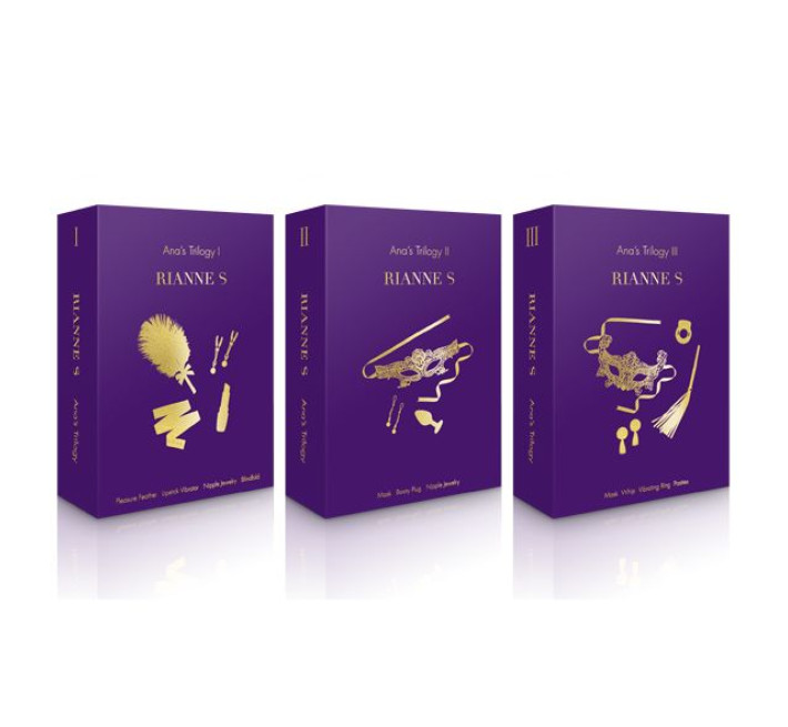 Подарунковий набір RIANNE S Ana's Trilogy Set I: помада-вібратор, пір'їнка, затискачі для сосків, пов'язка