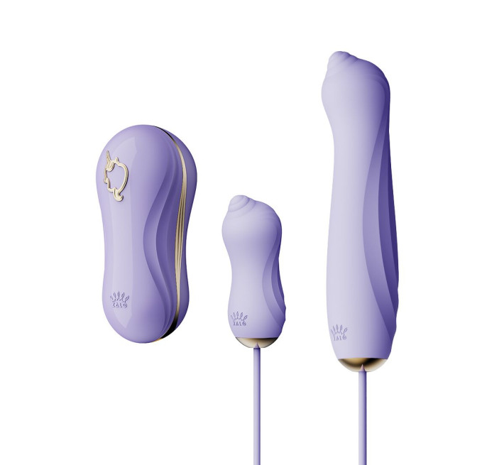 Набор 3в1 Zalo — UNICORN Set Violet, виброяйцо, пульсатор, вакуумный стимулятор