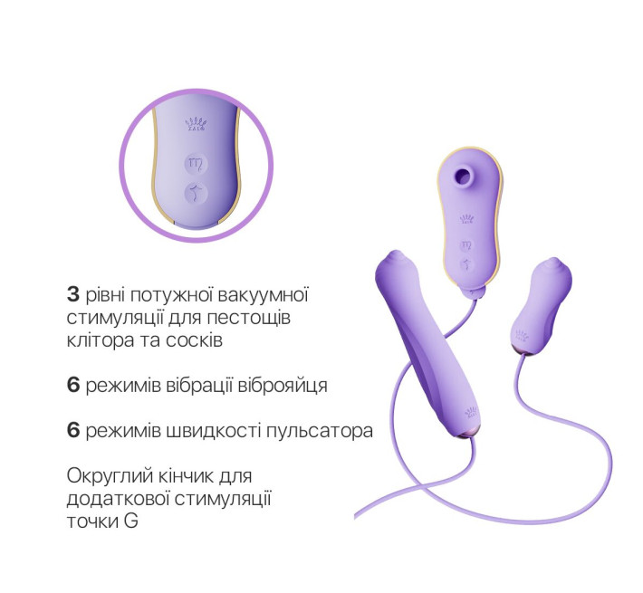 Набор 3в1 Zalo — UNICORN Set Violet, виброяйцо, пульсатор, вакуумный стимулятор