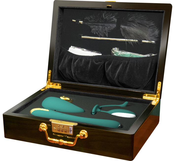 Набір Knight Jenay Pandora Box: вакуумний вібратор, вібратор з камерою, віброяйце, лоскітка, стрічка