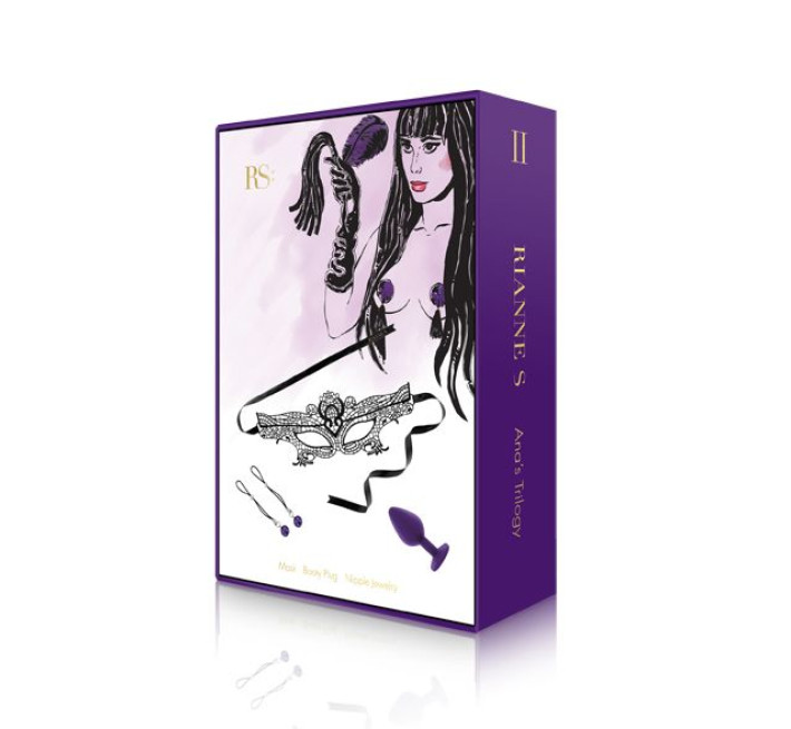 Романтичний подарунковий набір RIANNE S Ana's Trilogy Set II: пробка 2,7 см, ласо для сосків, маска