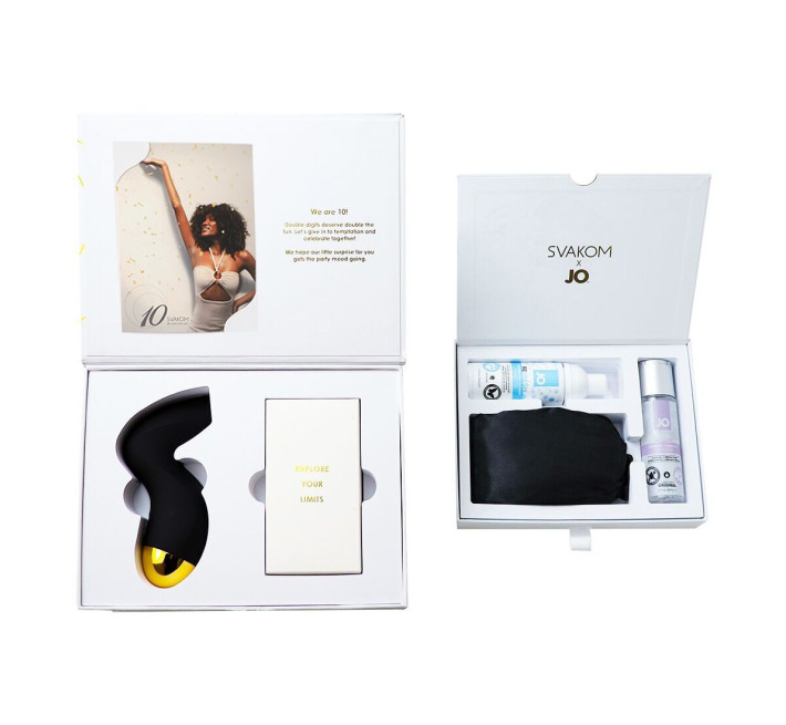 Подарунковий набір Svakom Anniversary Box: вакуумний стимулятор, стрічки, маска, лубрикант, спрей