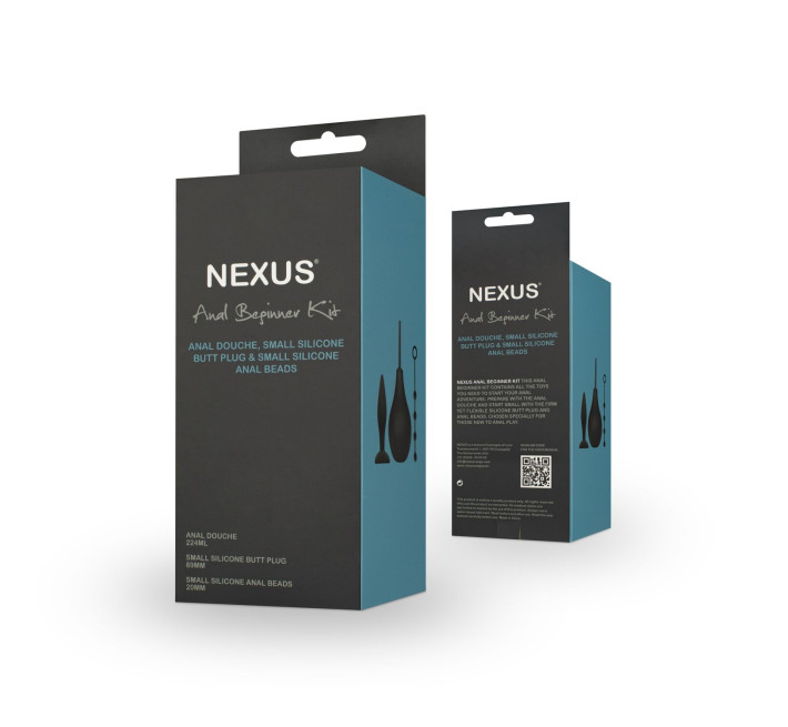 Набір новачка для анальної стимуляції Nexus ANAL BEGINNER KIT, спринцівка, анальне намисто і пробка