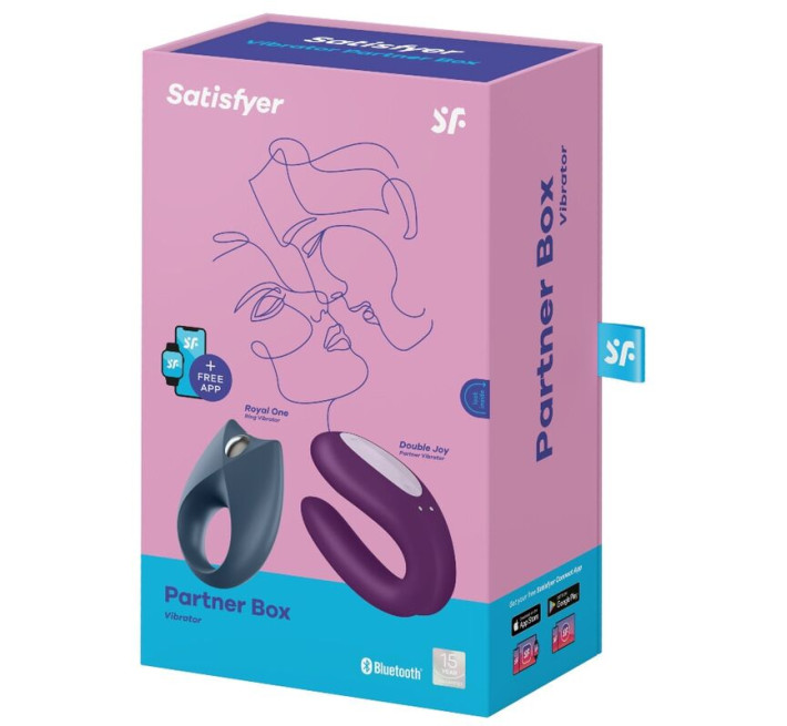 Набор Satisfyer Partner Box 2 (смарт-вибратор для пар Double Joy + виброкольцо Royal One)