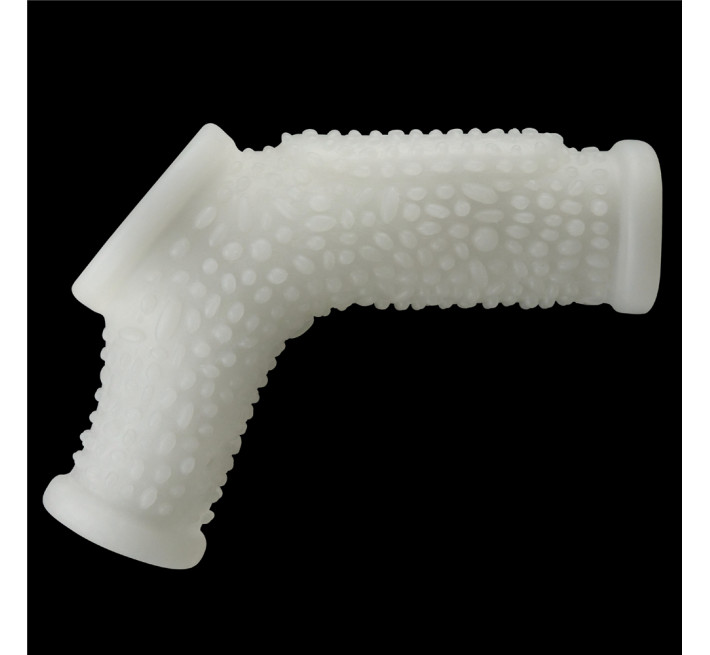 Насадка на член LoveToy Vibrating Drip Knights Ring With Scrotum Sleeve White