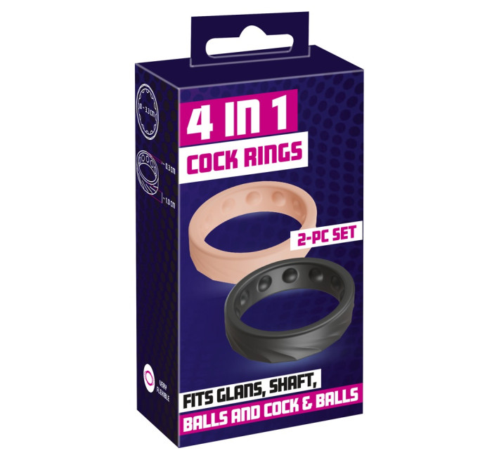 Набір ерекційних кілець You2Toys 4 in 1 Cock Rings, 2 шт.