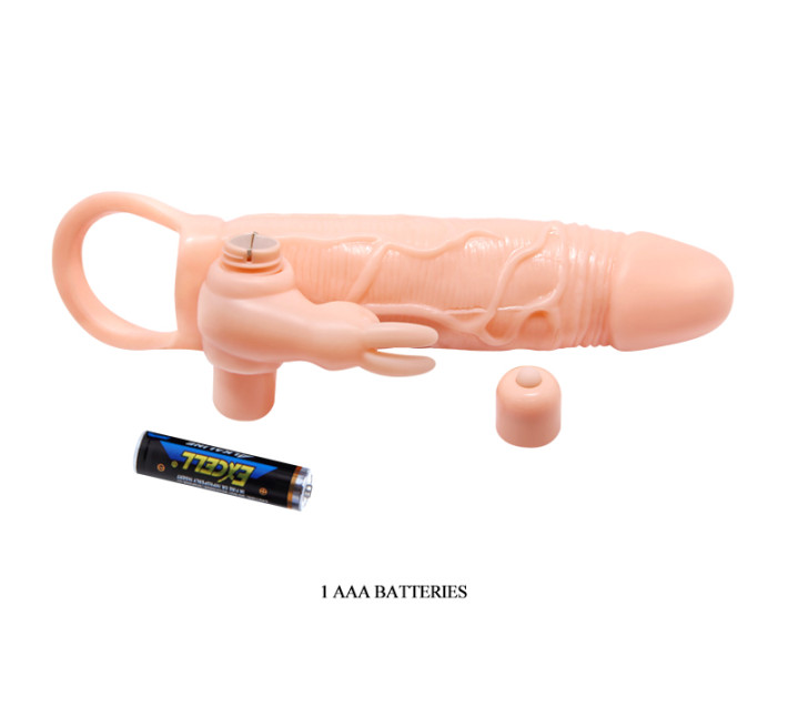 Насадка на член Pretty Love Brave Man Vibro Extension Vibrating Penis Sleeve Flesh